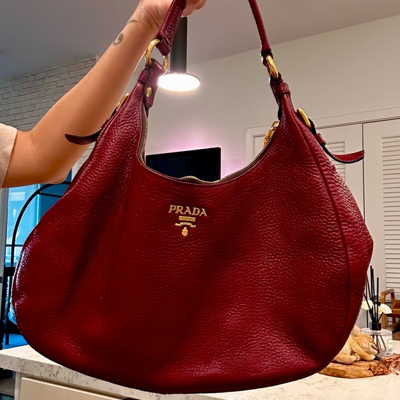 Prada Vitello Daino Hobo Bag BR4311 - Amaranto - Picture 9 of 14